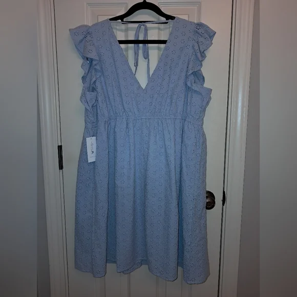 NWT Jessica Simpson Light Blue Backless Dress - Picture 10 of 12